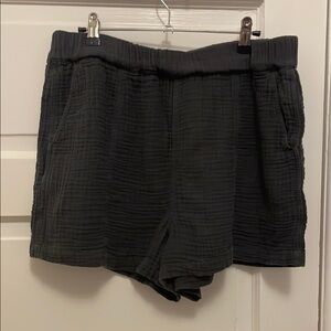 Madewell Soft Black Linen Shorts